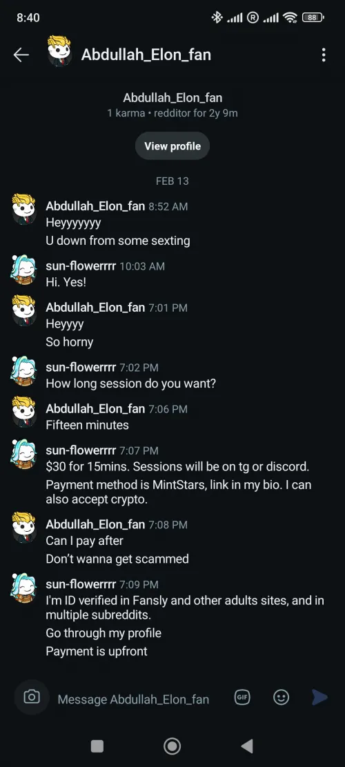 u/Abdulla_Elon_fan time waster, don't want to pay upront