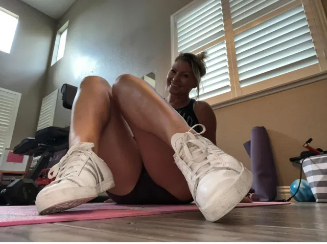 Workout time with m my sneakers on