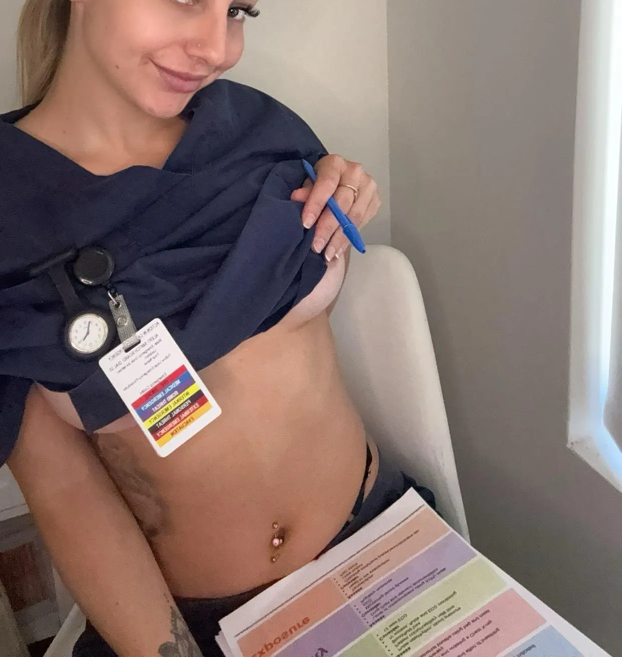 Would you give me a creampie during or after my shift?