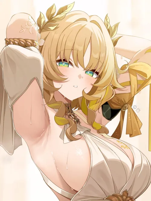 Aglaea's sweaty boobs and armpits