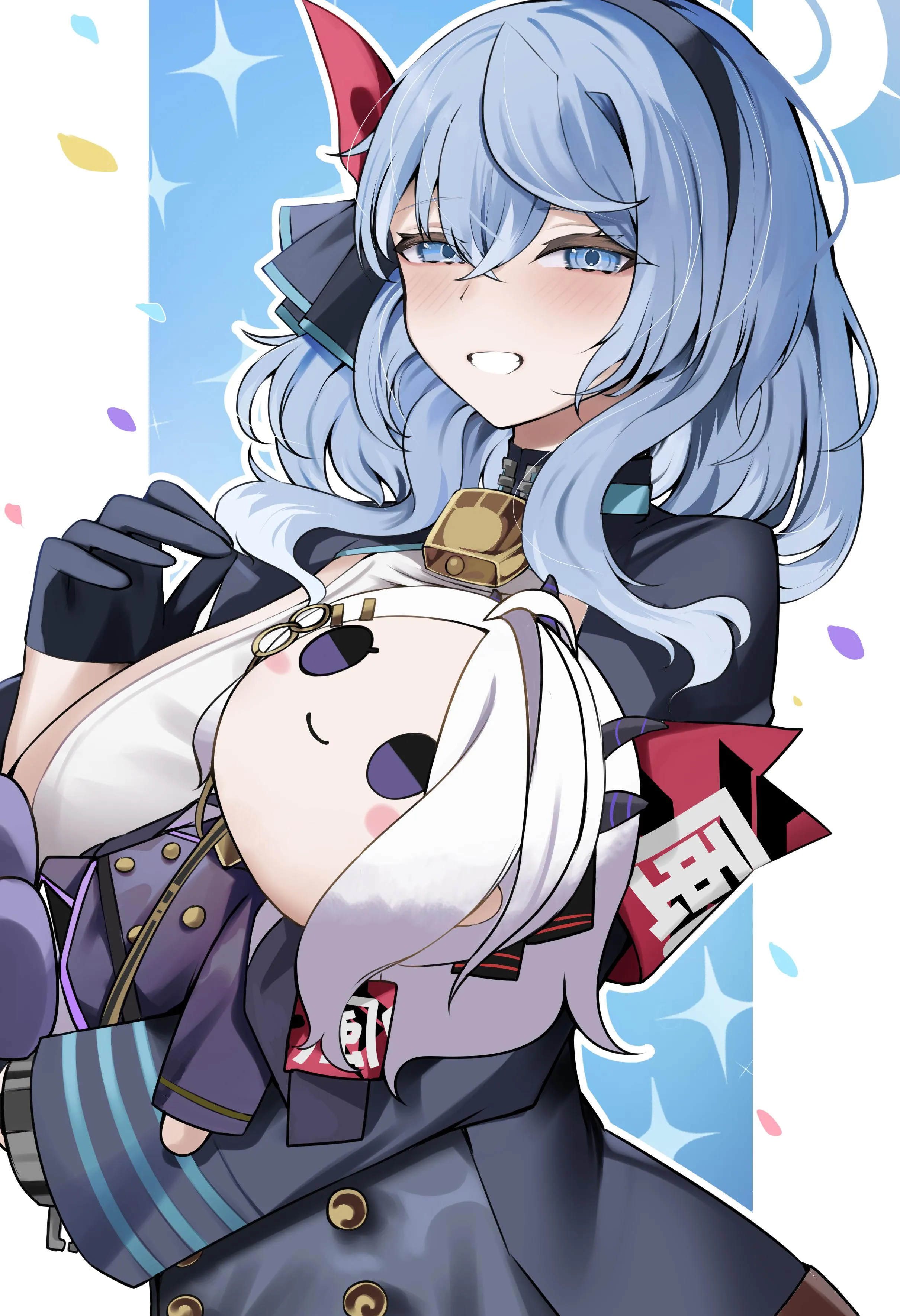 Ako with a Hina plushie (San)