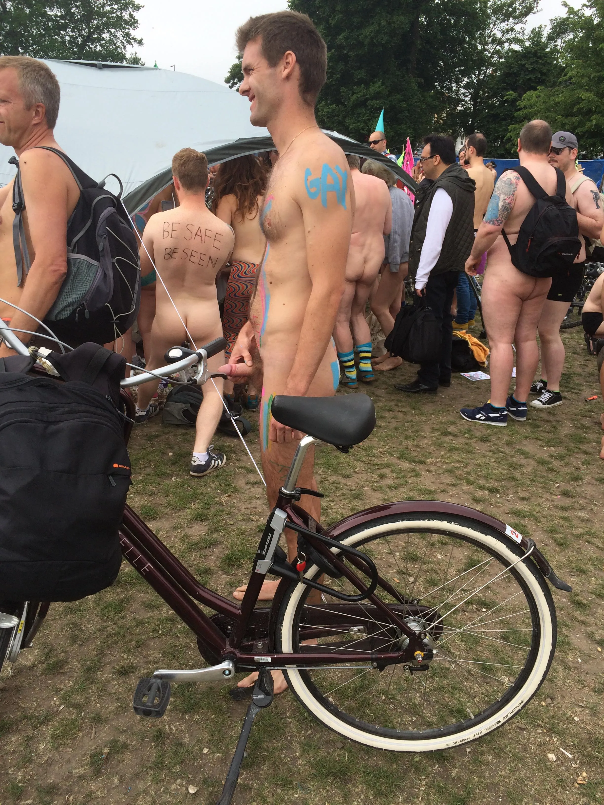 At the naked bike ride