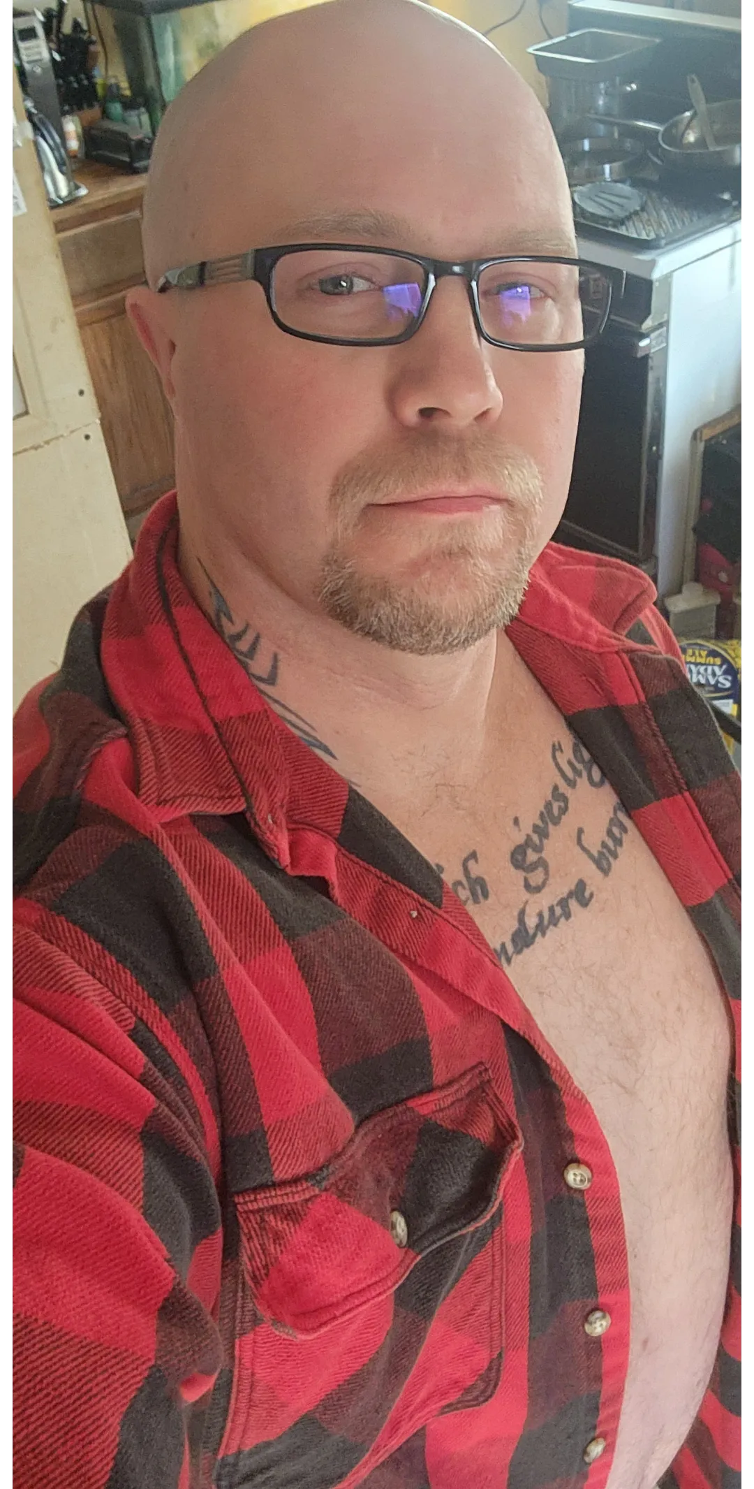 Clean shaved and a comfy flannel 