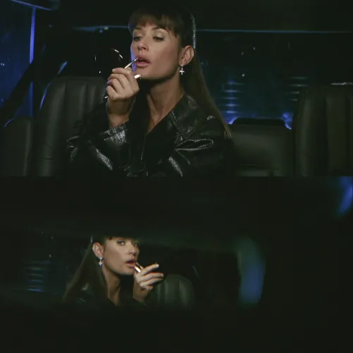 Erin in the backseat