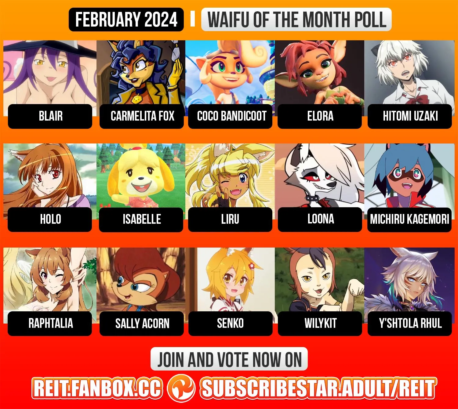 February Waifu of the Month poll