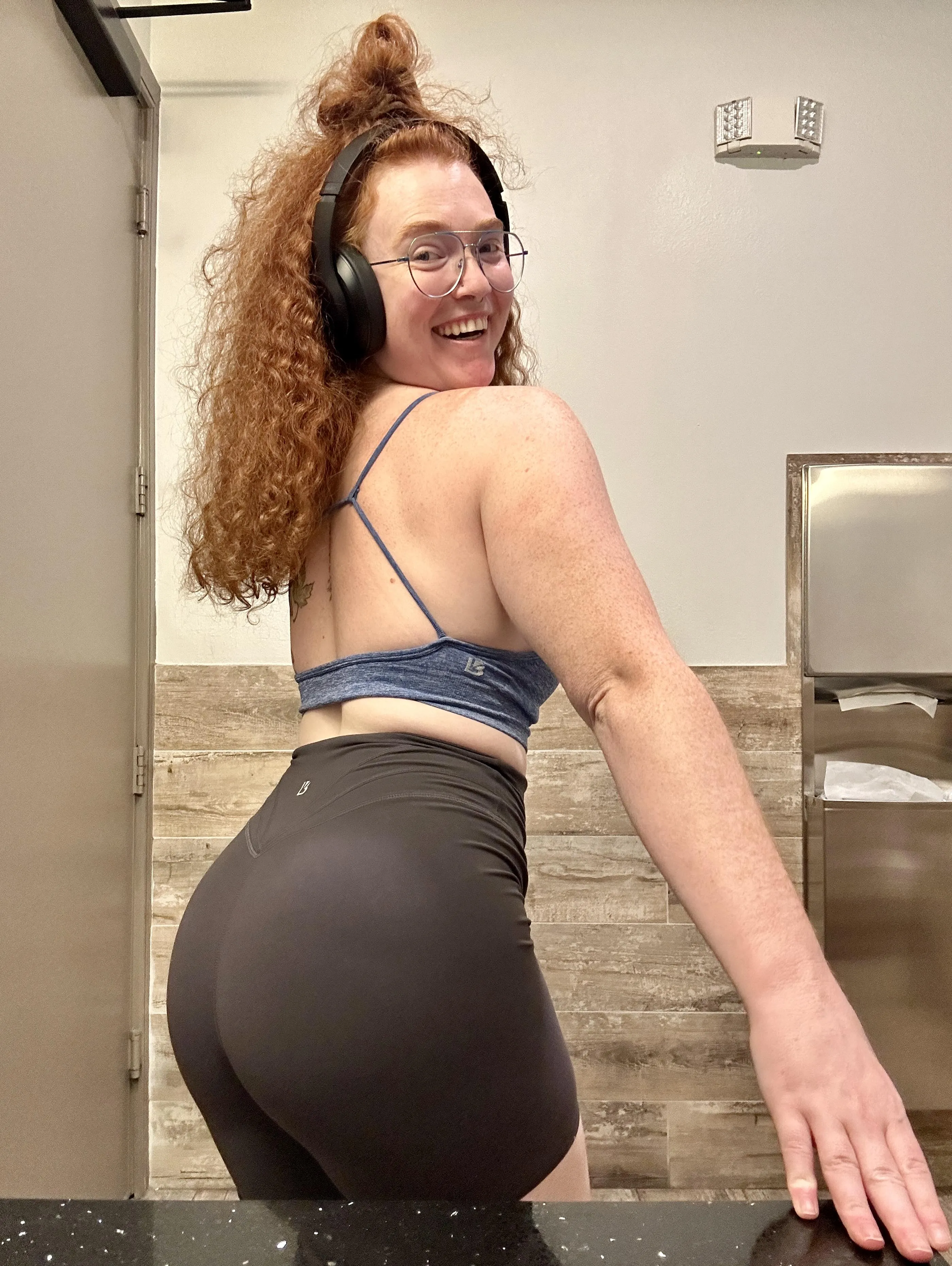 Gym bathrooms have the best lighting