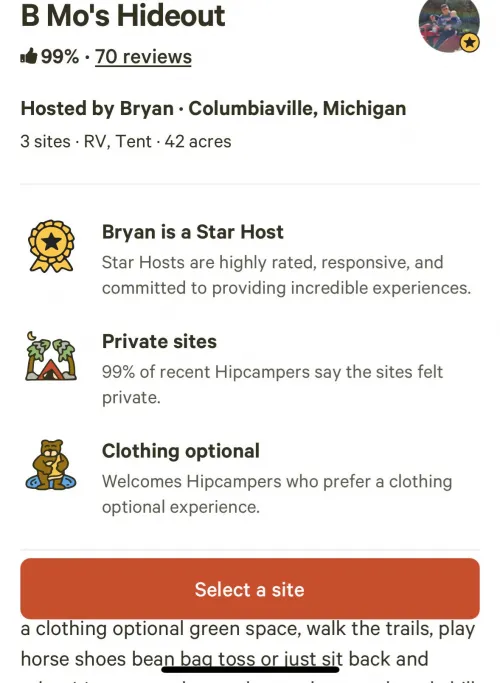 HipCamp and Clothing Optional