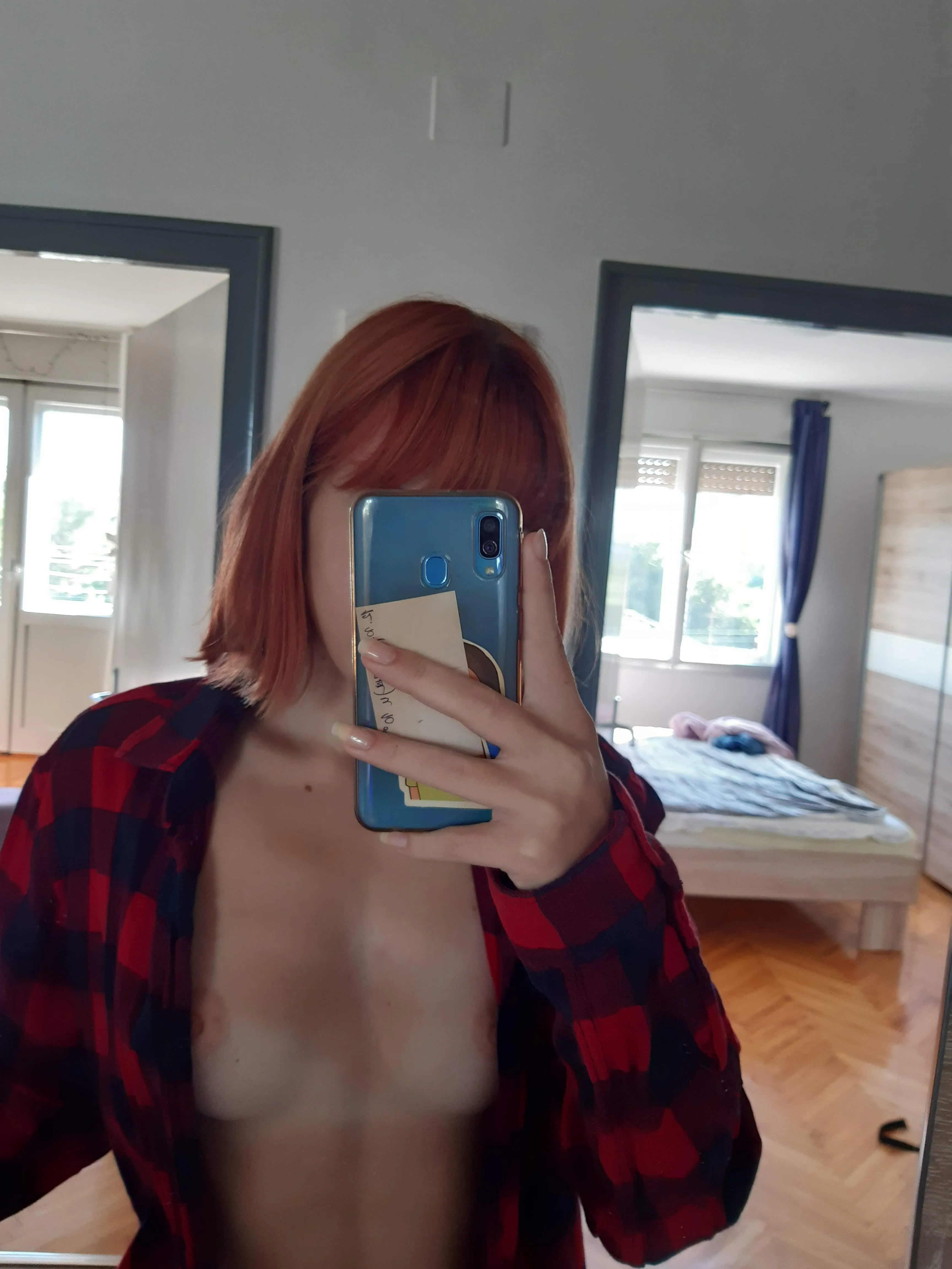 You can see my small boobs
