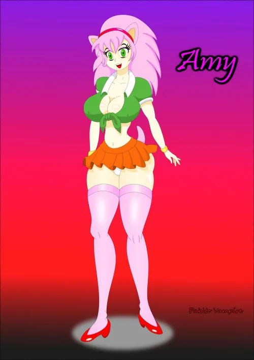 Amy Rose human by Vampirefoxys