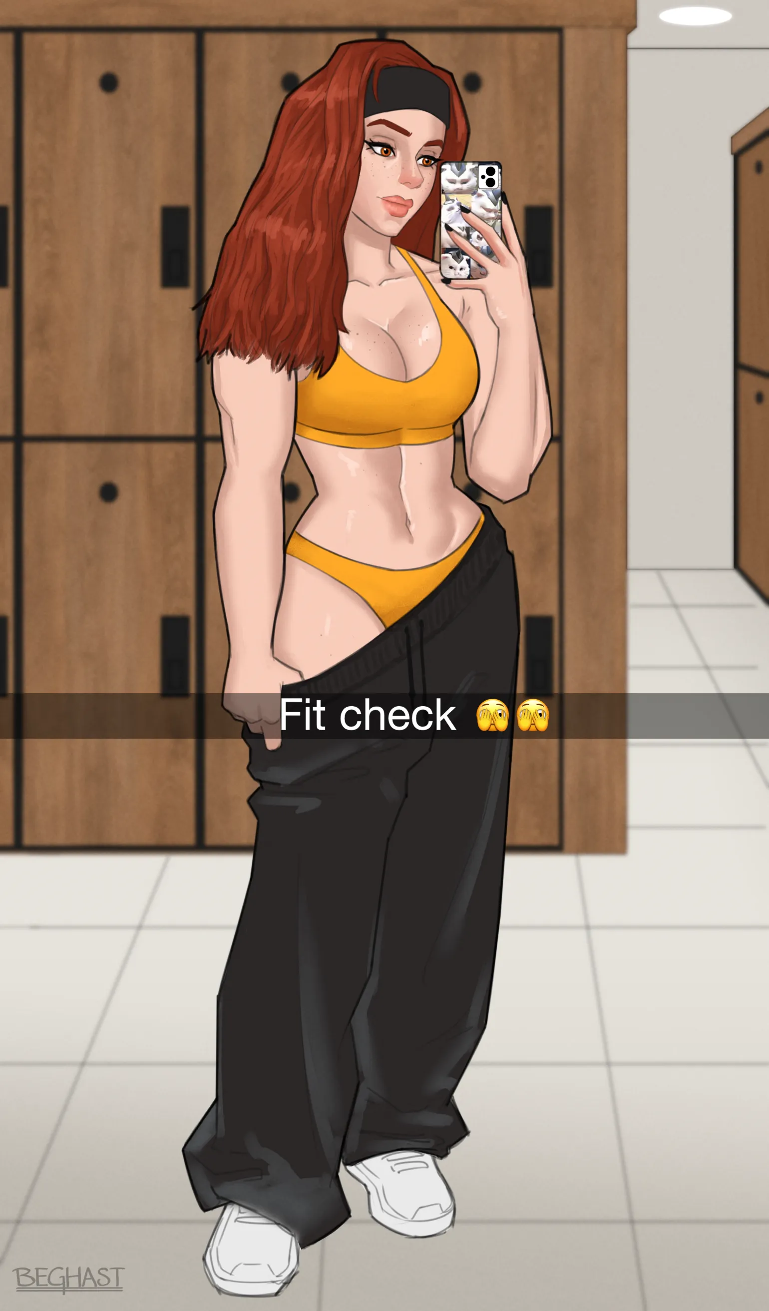 Brigitte gym selfie (Beghast)