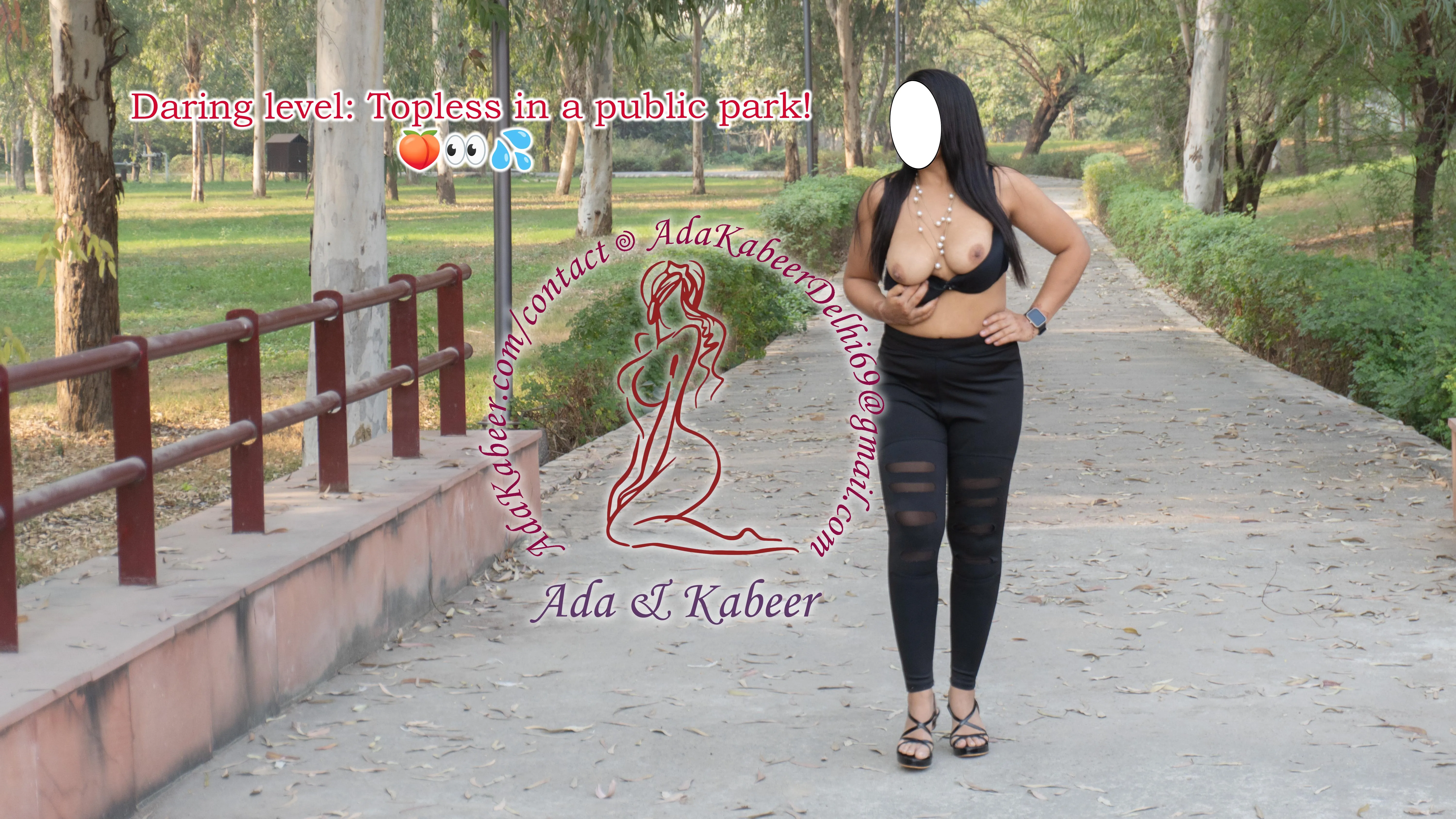 Daring level: Topless in a public park! 🍑👀💦