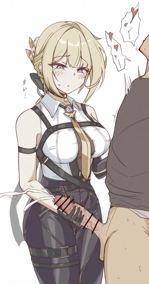 Evelyn jerking him off