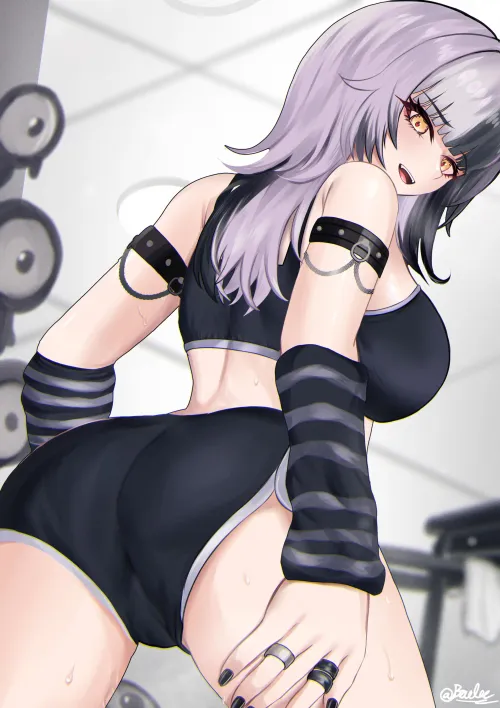 Shiori at the gym [Hololive]