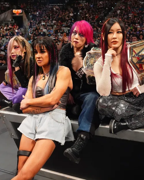 Strap/paddle/ belt pick one for each babe. Bonus pick one wrestler for all three! Left to right (kairi-Tatum-asuka-iyo)