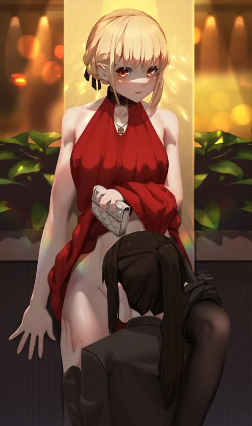 Takina soothing Chisato after a hard night at the club