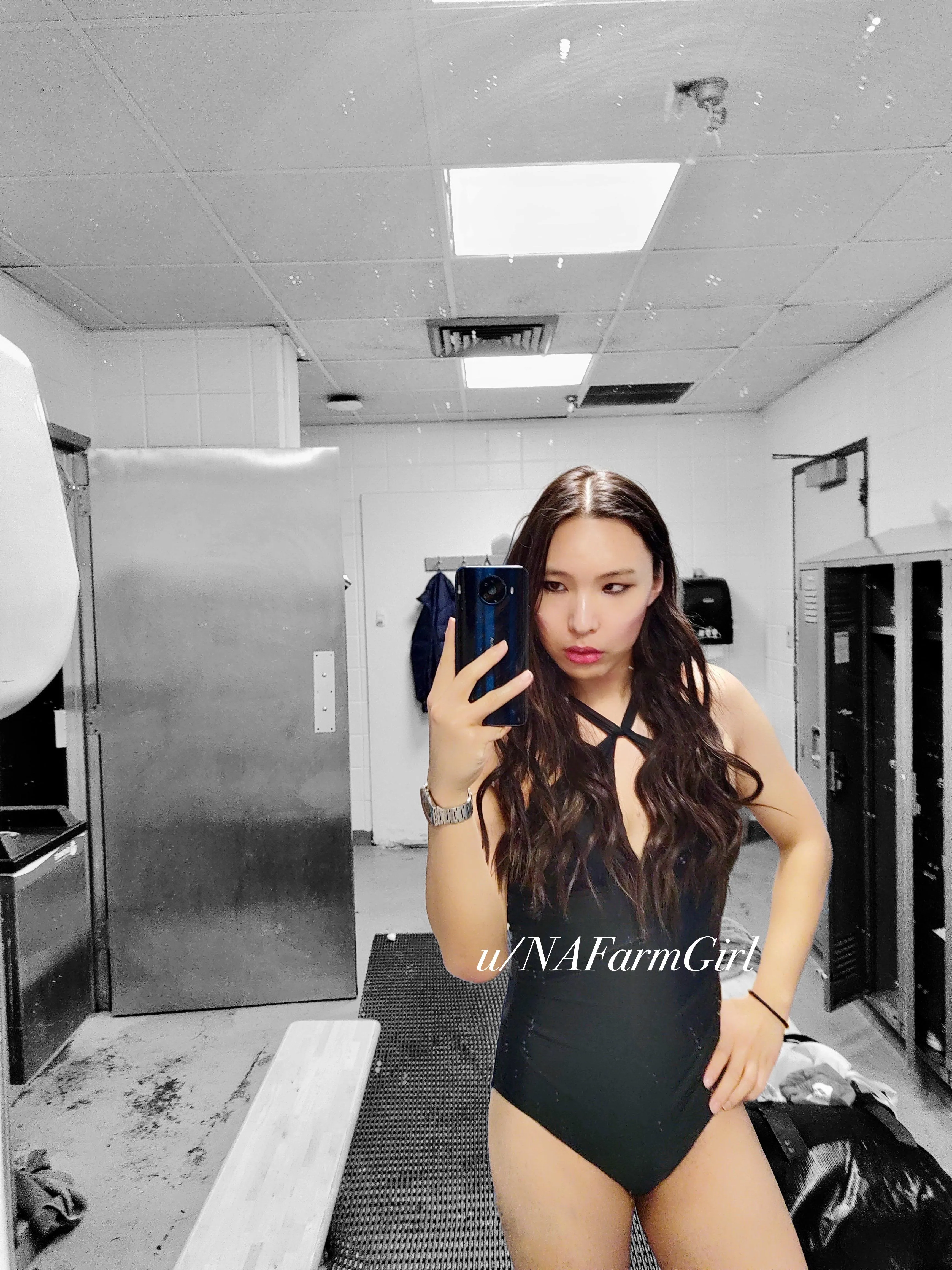 I know I'm lacking a little bit in the chest department but I'm trying okay?