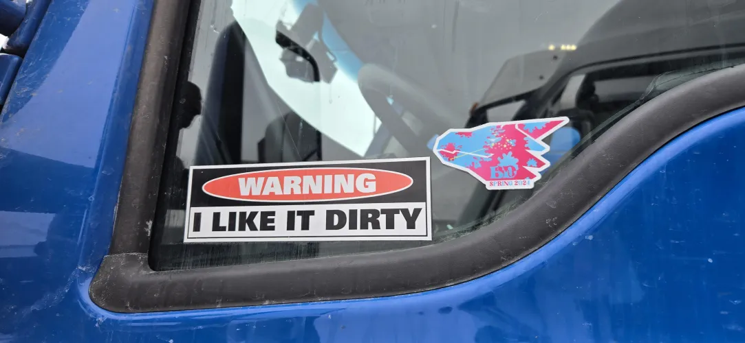 Keep an eye out for a blue semi truck with this sticker, and you will know what's inside