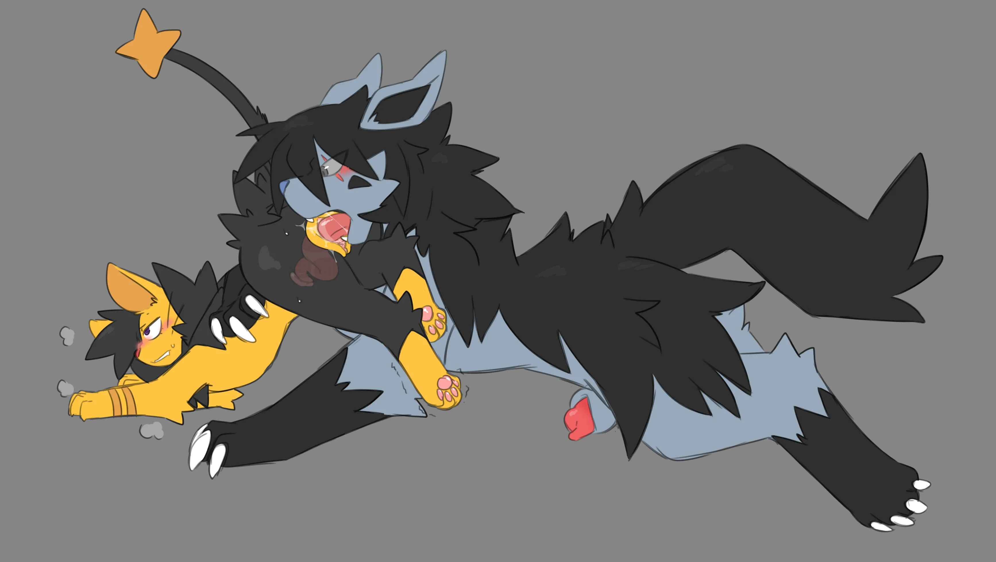 Mightyena's favorite thing to lick..... luxio cervix, and she loves it too [M/F] (bargglesnatch-x1)