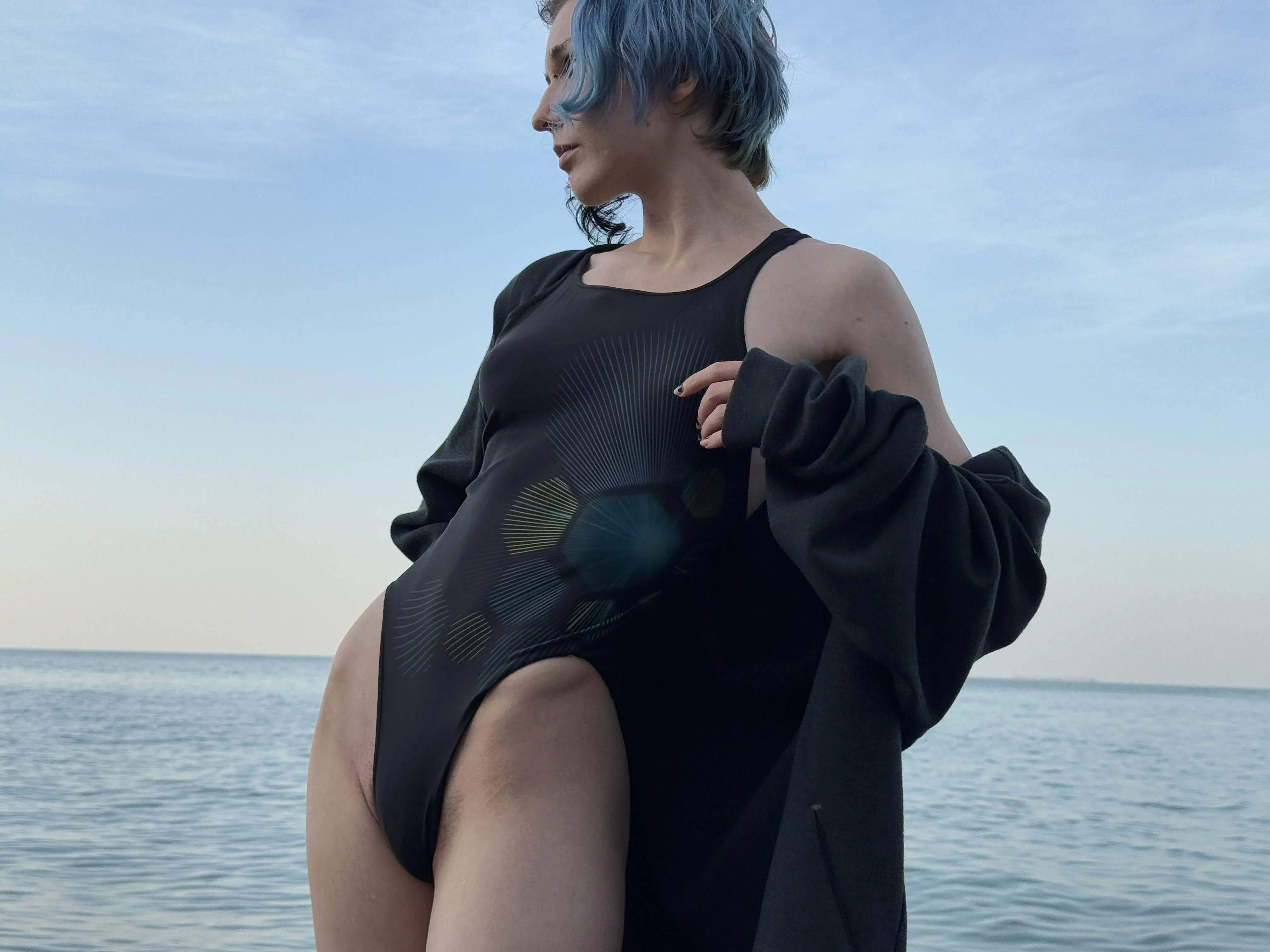 salty air, calm soul, steady pose