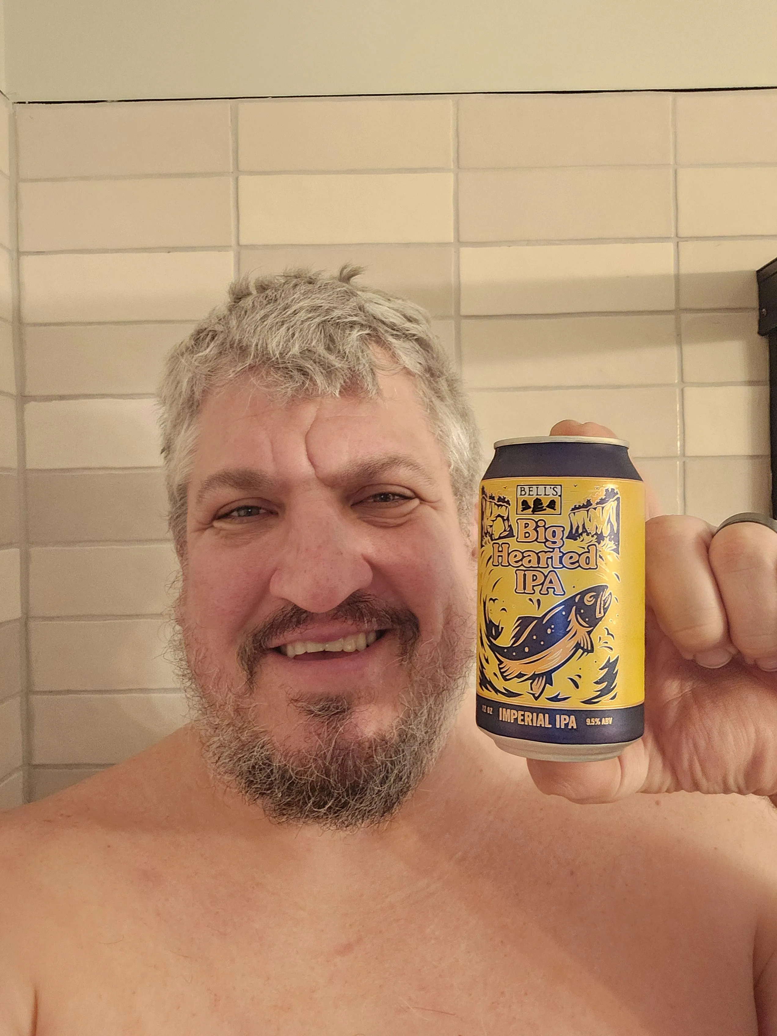 Strong numbers 9.5% ABV but a real smooth taste, Big Hearted IPA