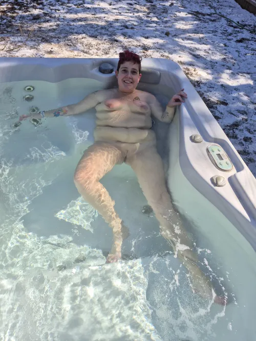 When life gives you snow, go to the hot tub.