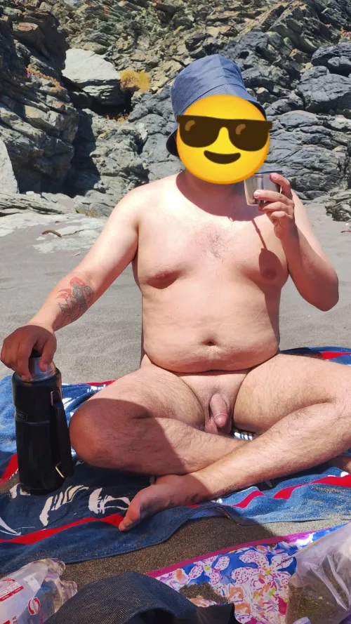 38 and enjoying the beach as nature intended