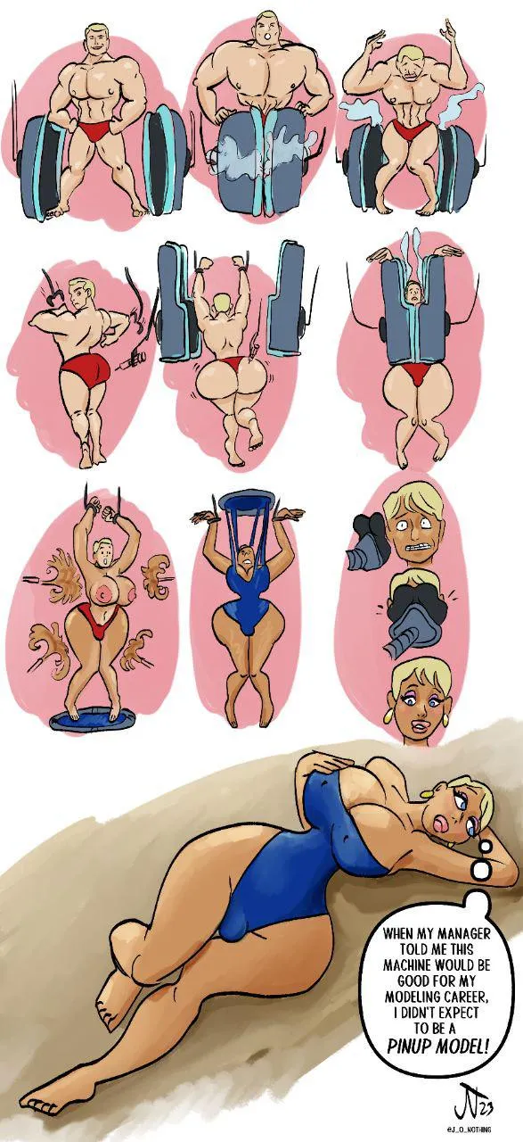 Bodybuilder to Swimsuit Model By JoNothing