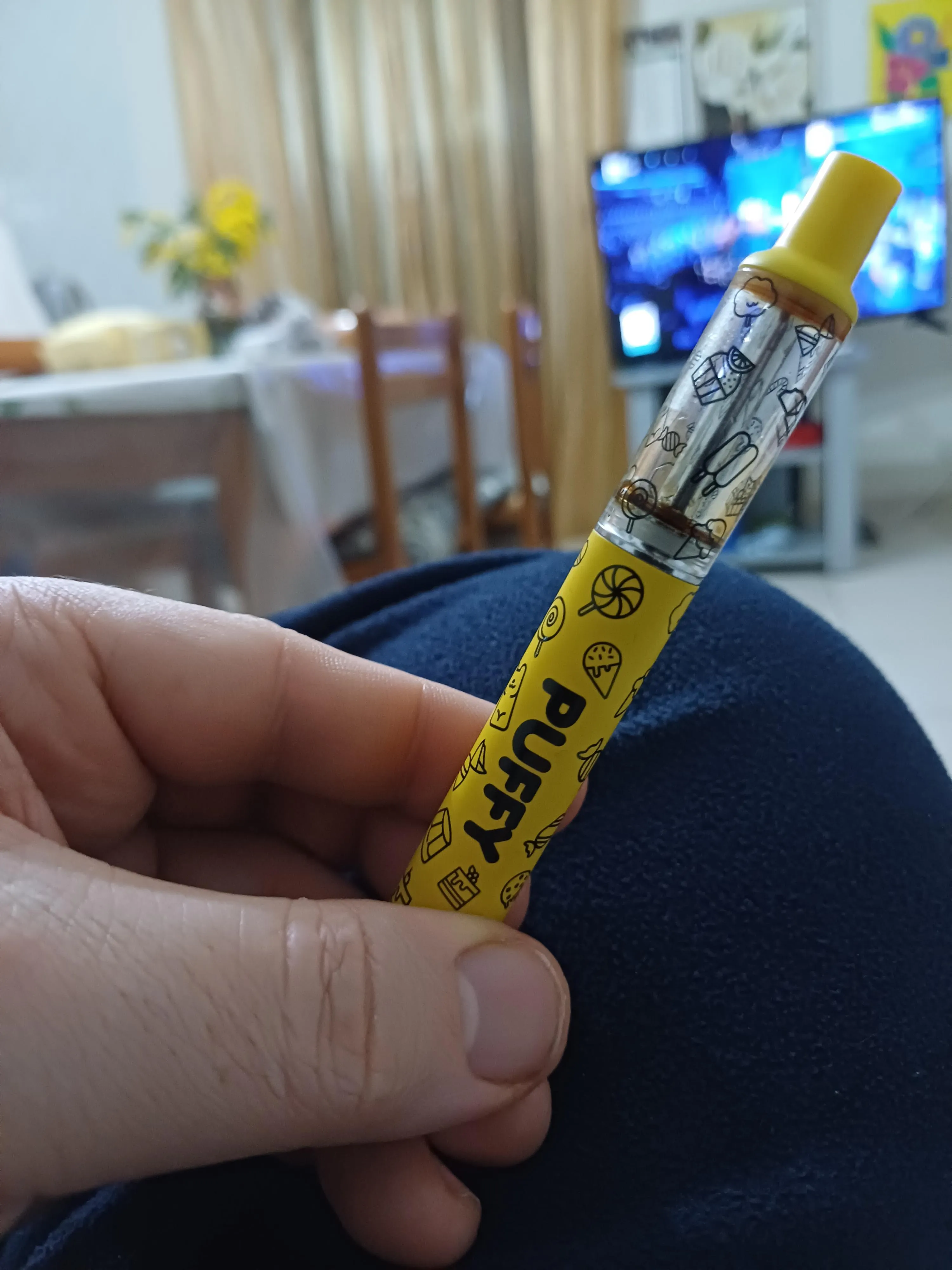Thc-h vape,two or three puffs and I feel a strong relaxing effect, but no euphoria

has anyone tried them? Puffy brand, in Europe