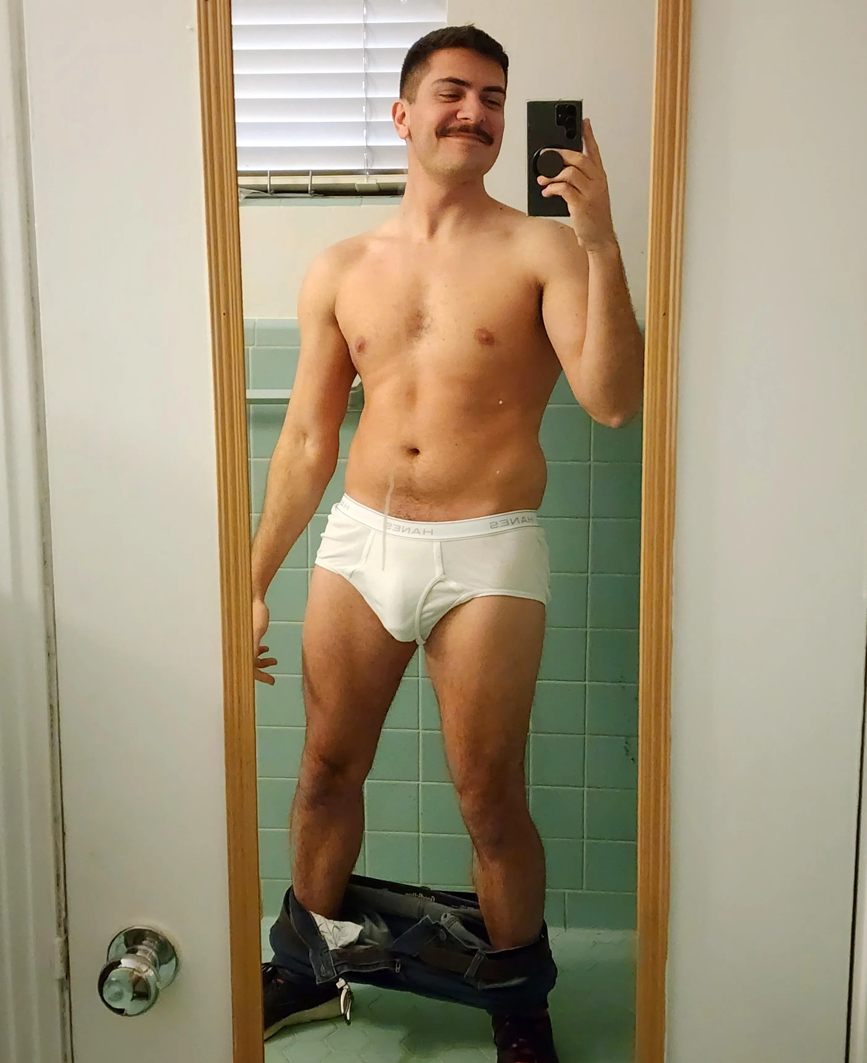 Tighty whities underneath