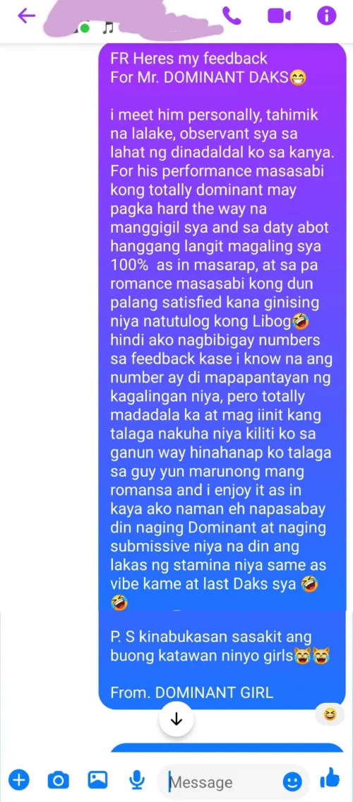 Babae po ako ha..Para maiba naman ako naman psp ang mag bibigay feedback isa sa gm na naka walk ko dito si Mr. Dominant Daks 🤣code name ko sa kanya