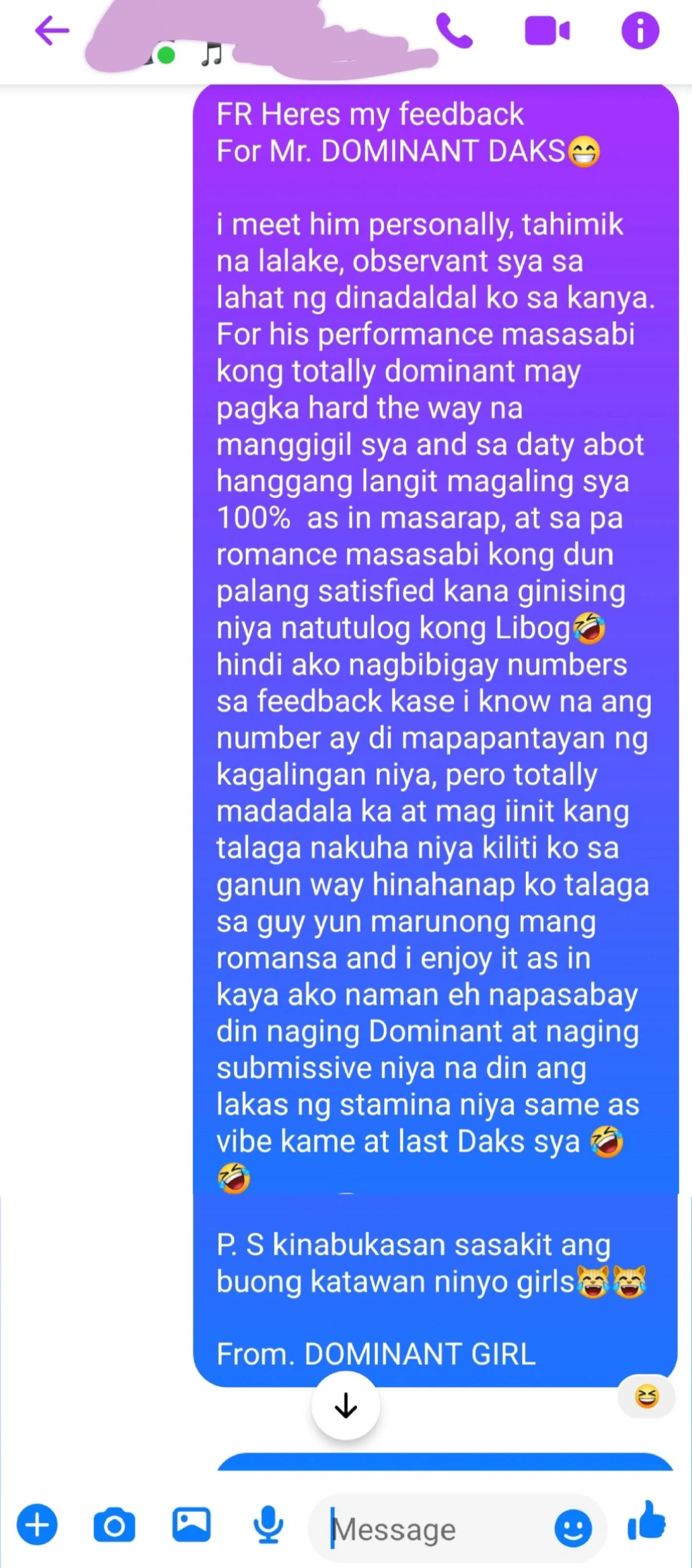 Babae po ako ha..Para maiba naman ako naman psp ang mag bibigay feedback isa sa gm na naka walk ko dito si Mr. Dominant Daks 🤣code name ko sa kanya