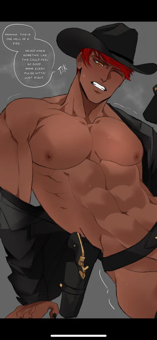 Cowboy Dia plays with vibrating toy~ 