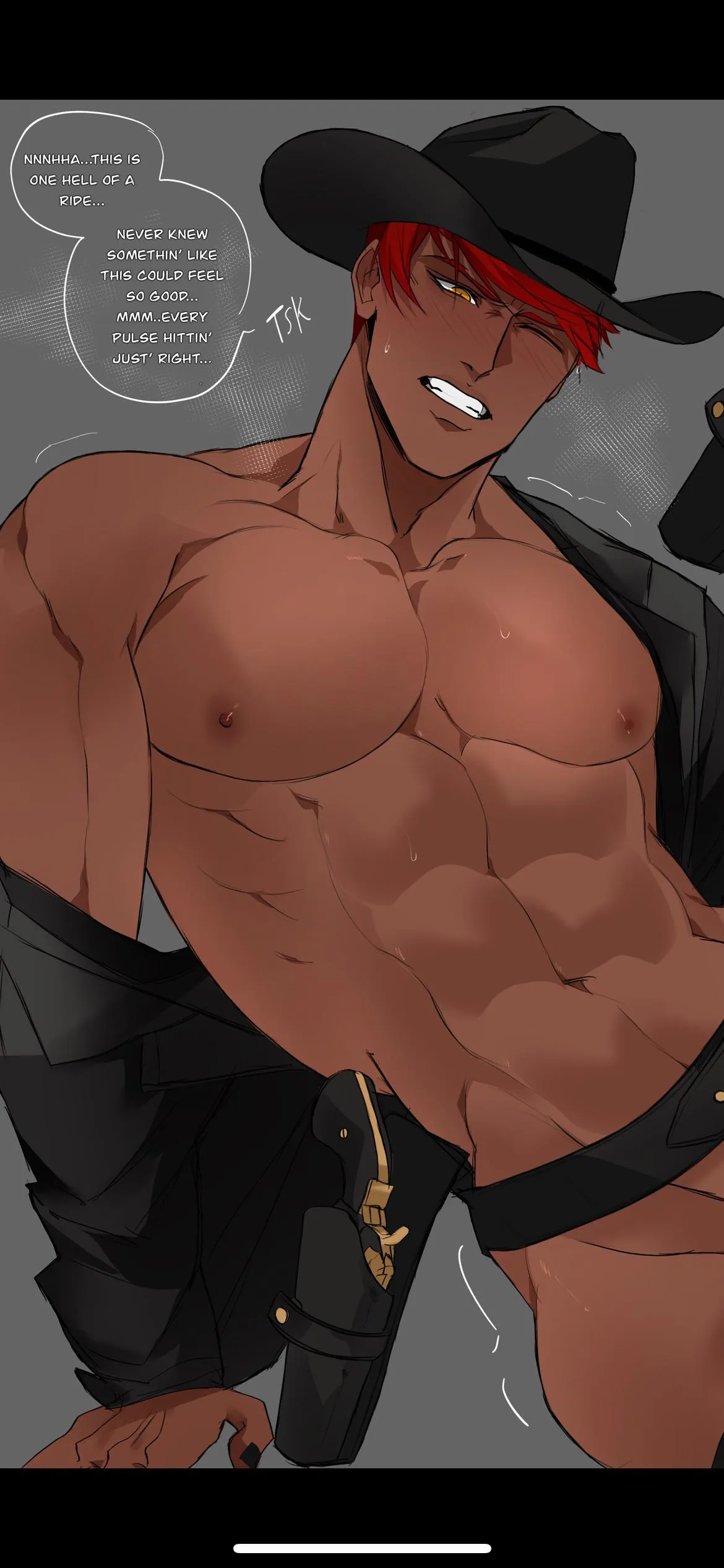 Cowboy Dia plays with vibrating toy~ 