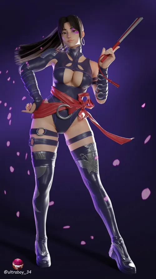 Mai Cosplaying as Psylocke (Ultraboy_34)