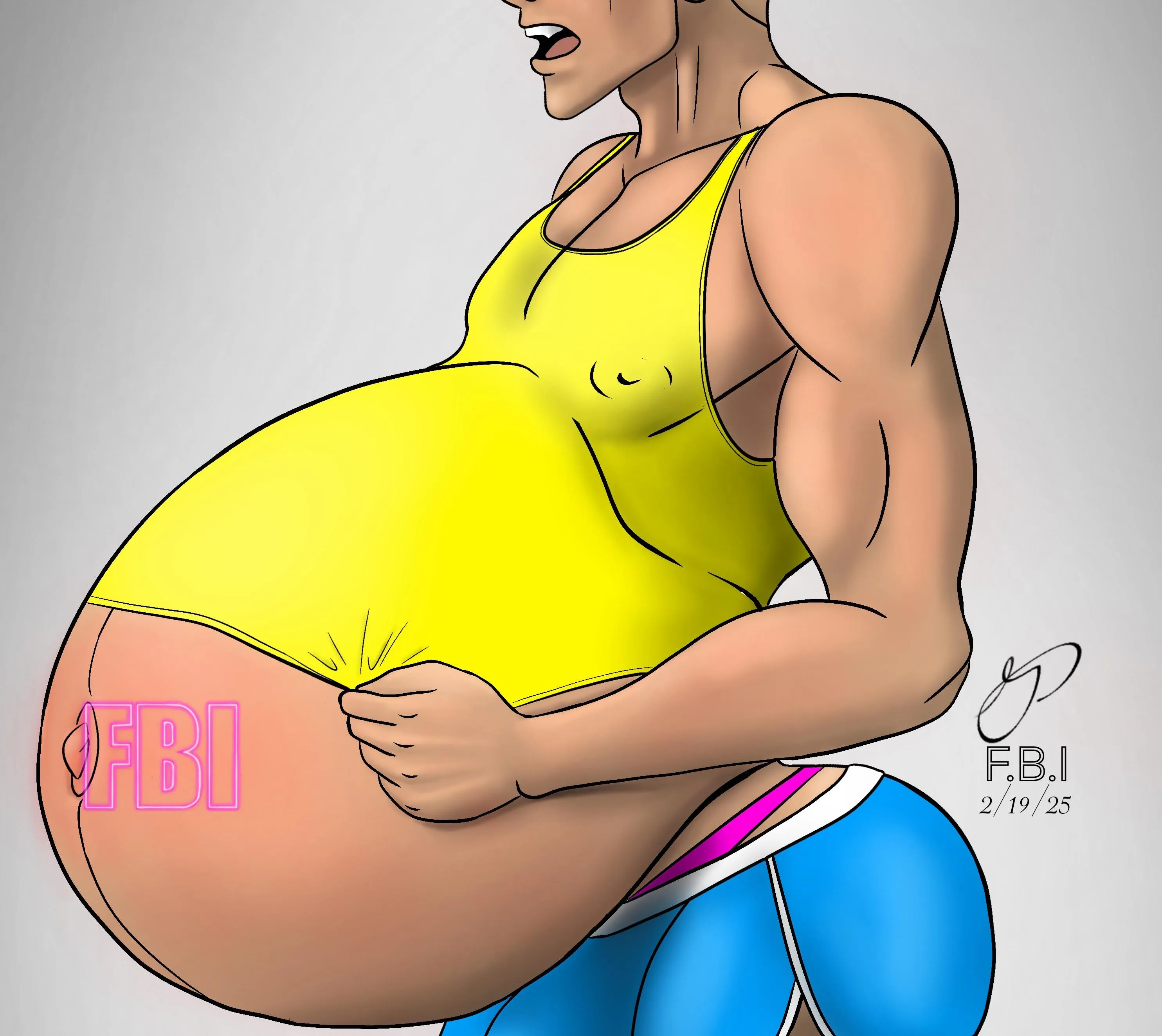 [M/M] GAY MALE CUMINFLATION/MPREG FBI ART Pregnant Cum Slut