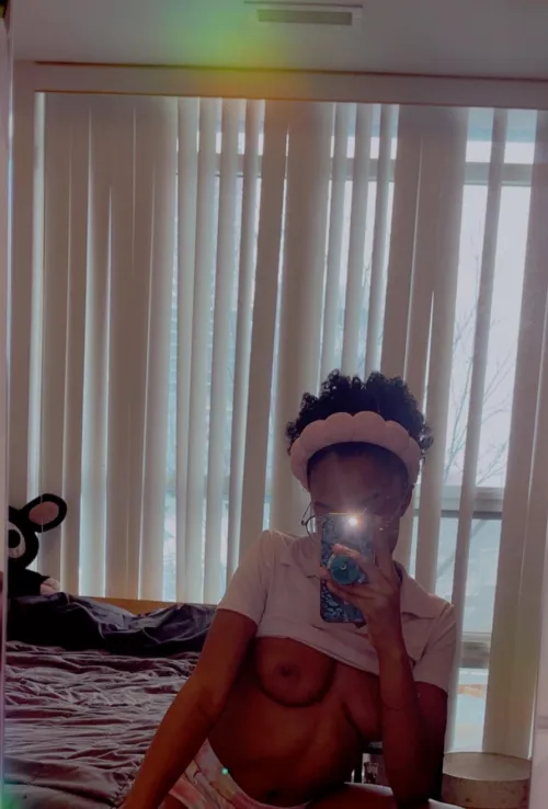 Playing peek a boo with my titties