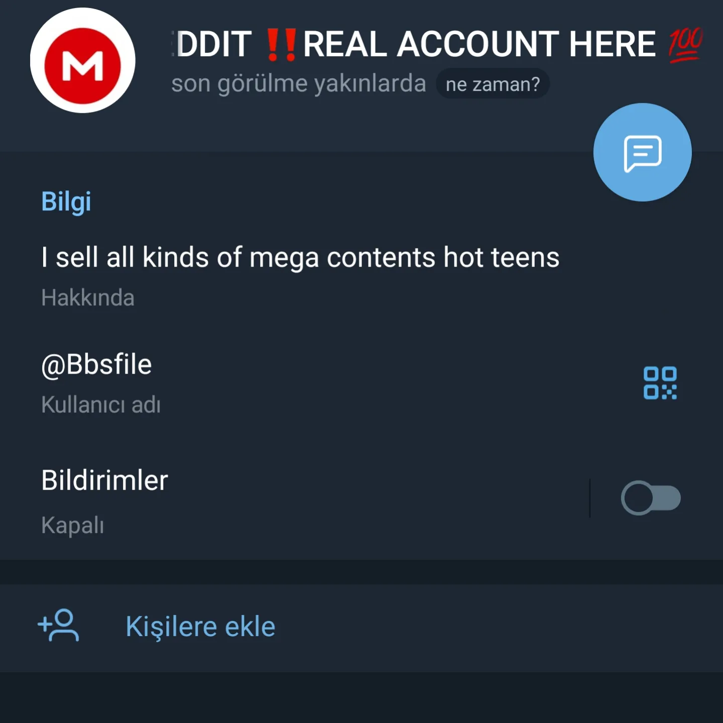 Send message for any of kind video