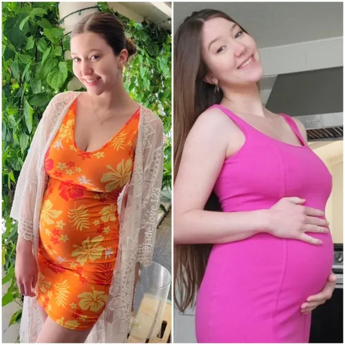 Which dress looks better on my pregnant body?
