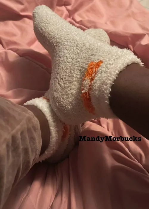 You can’t resist fuzzy white socks