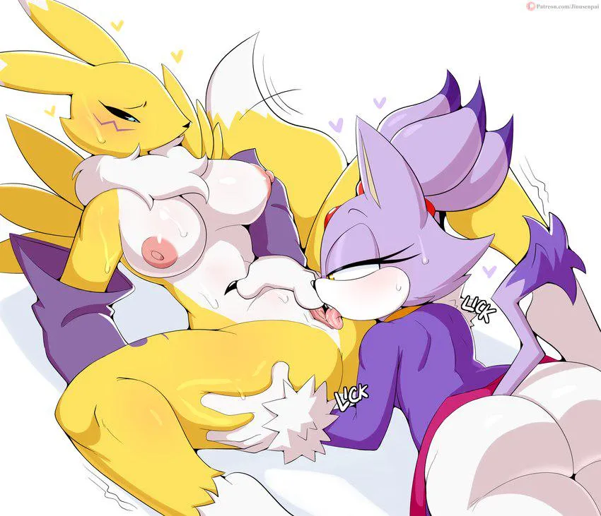 Blaze licks Renamon wet pussy [FF] (jinu)