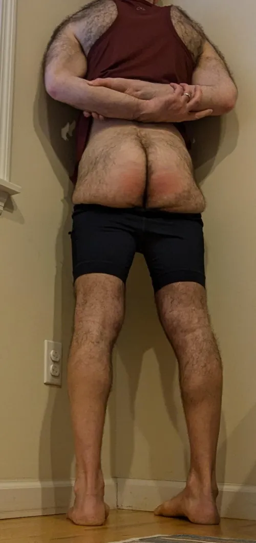 Caned and sent to the corner by Miss for not exercising hard enough