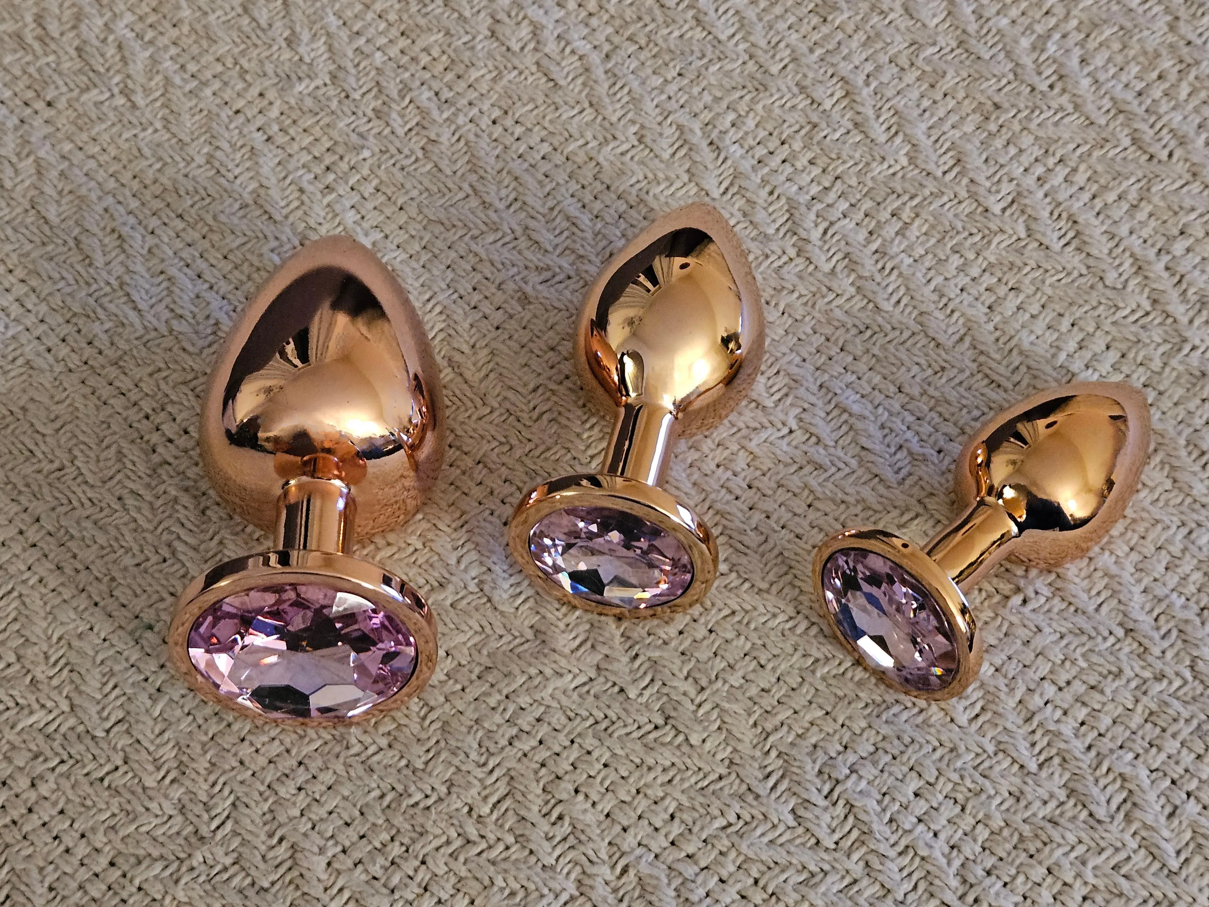 gold diamond plug set