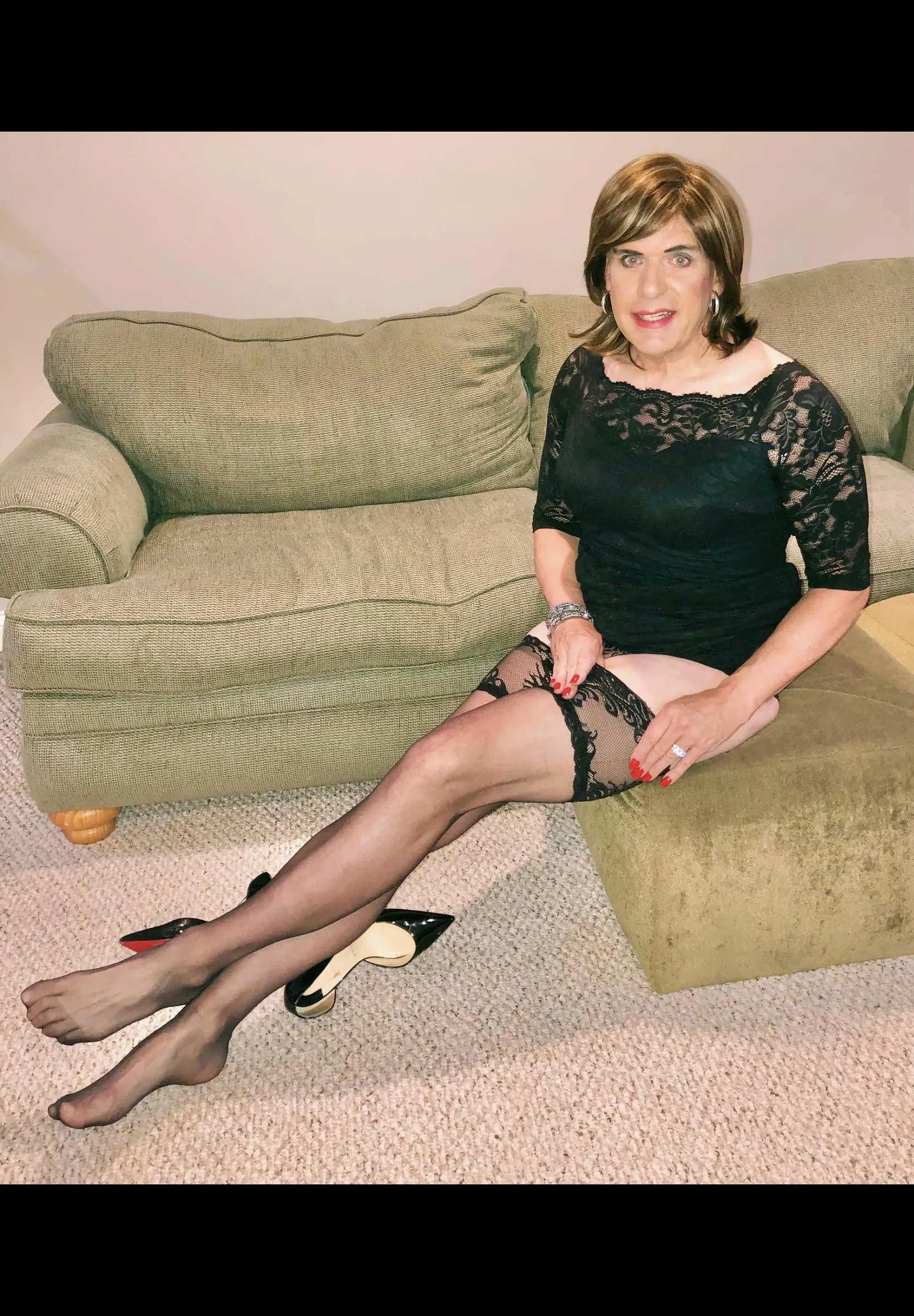 Thigh highs and Louboutins make for a good day