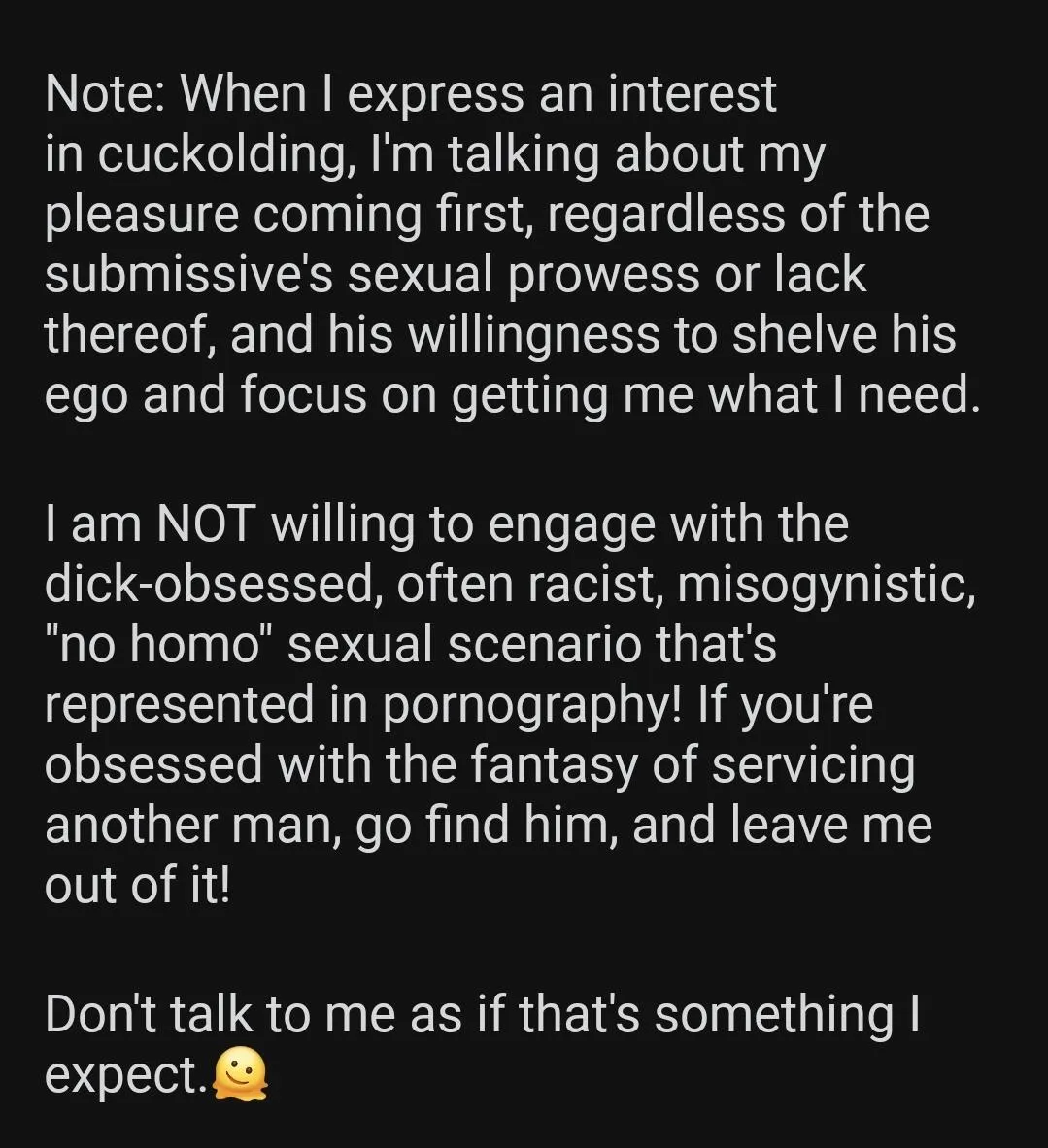 Tl;Dr- ex sub catches me off guard with unwelcome and no-context race play conversation