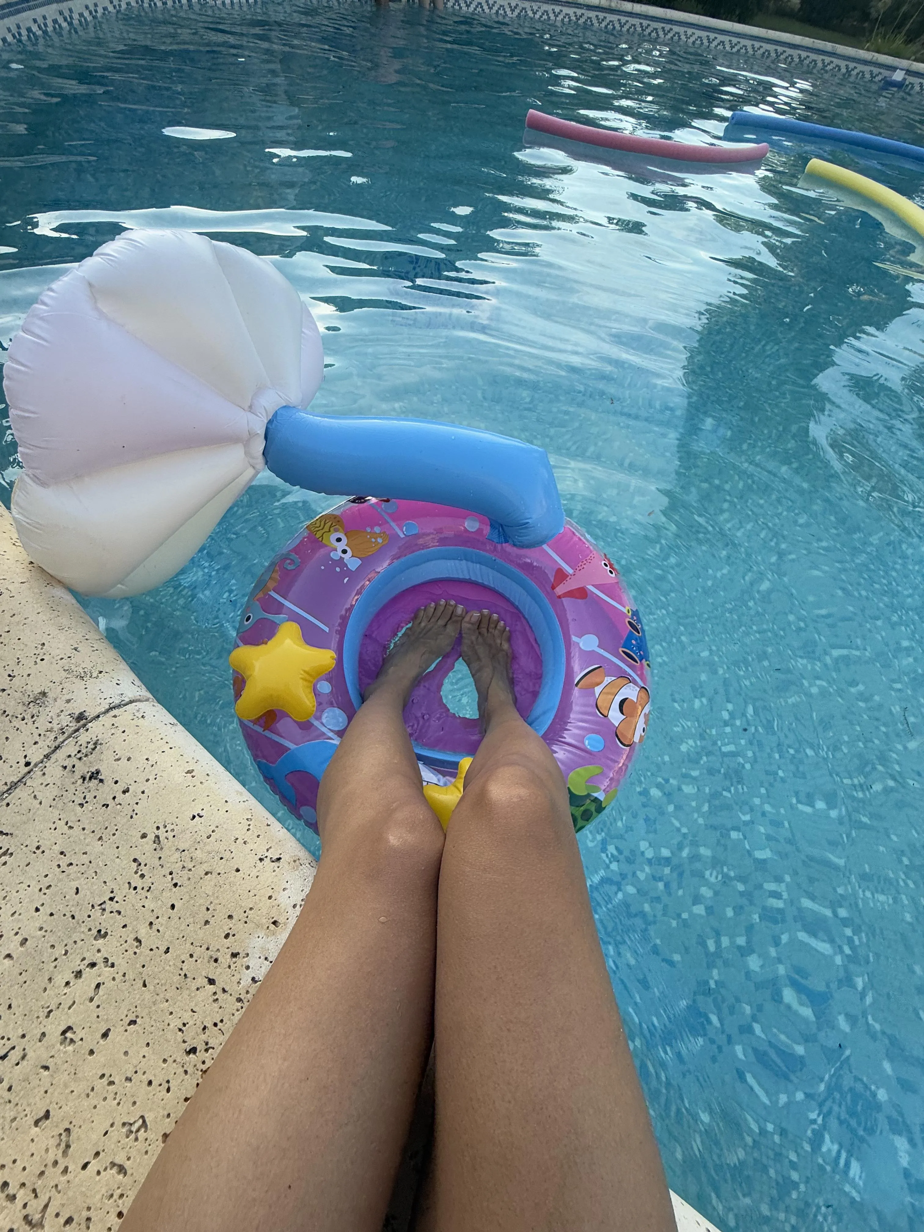 Cute feet at the pool party