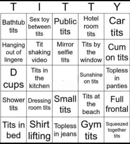New here looking to fill out my bingo card.
