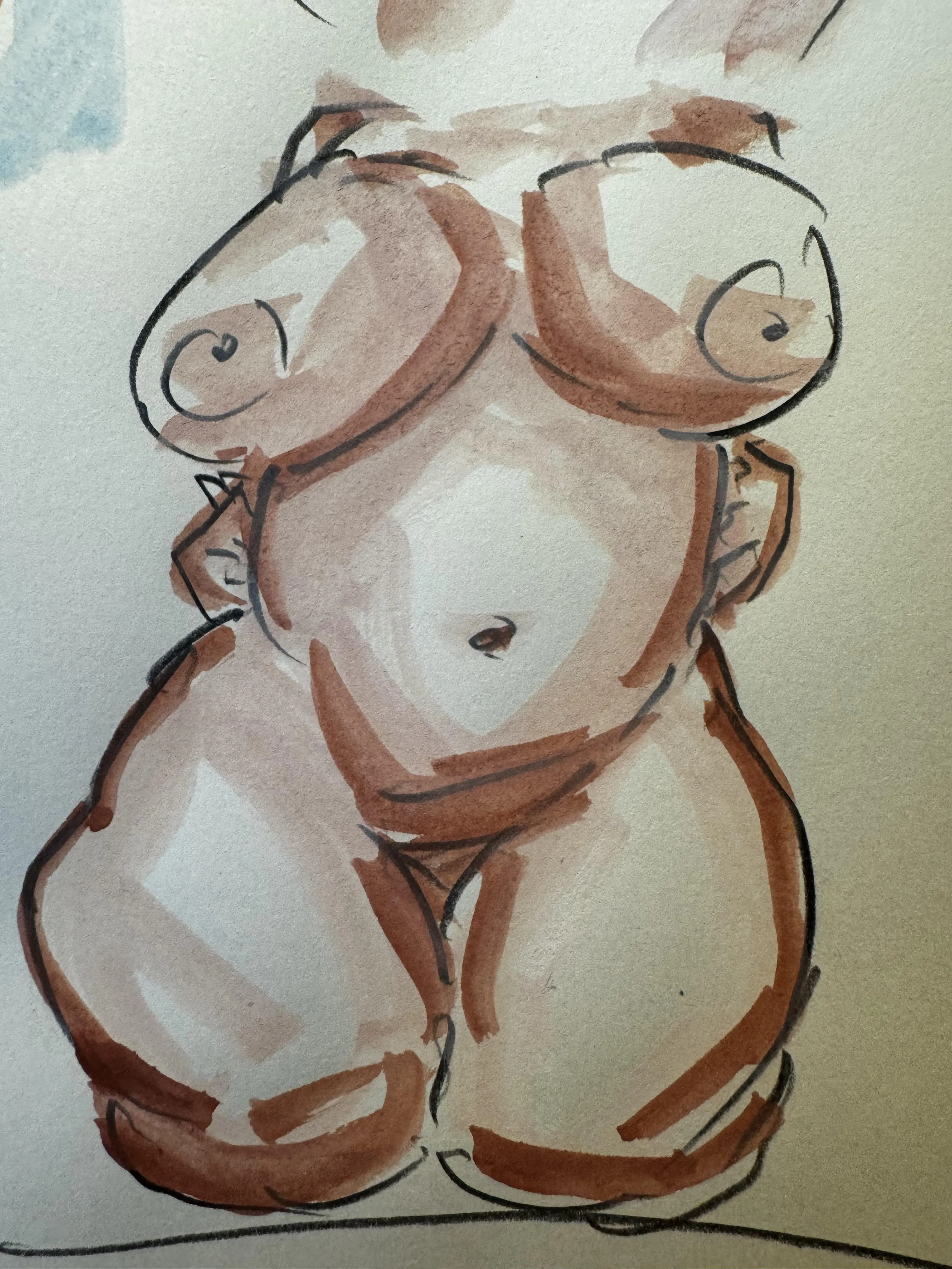 Pink study 2, gouache by me