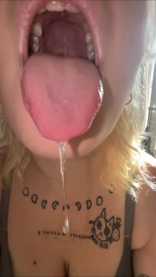 Sweet morning tongue and drool