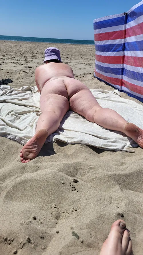 Wife enjoying the sun