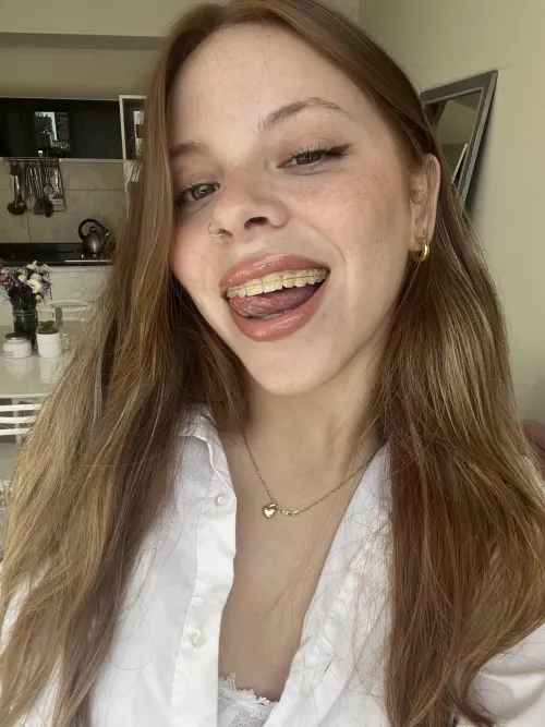 You wouldnt really cum on my braces would you